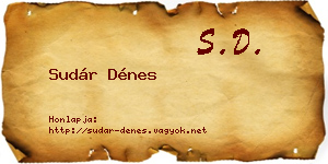 Sudár Dénes névjegykártya